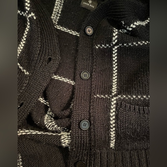 Anine Bing Kurt cardigan in black and white plaid - Picture 9 of 9